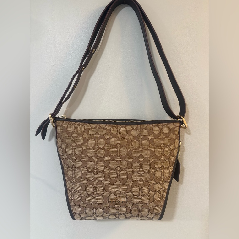 Coach Signature Jacquard Brown Shoulder / Crossbody Bag
